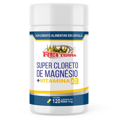 Super Cloreto de Magnésio + Vit D3 - 120 Cáps. 500mg